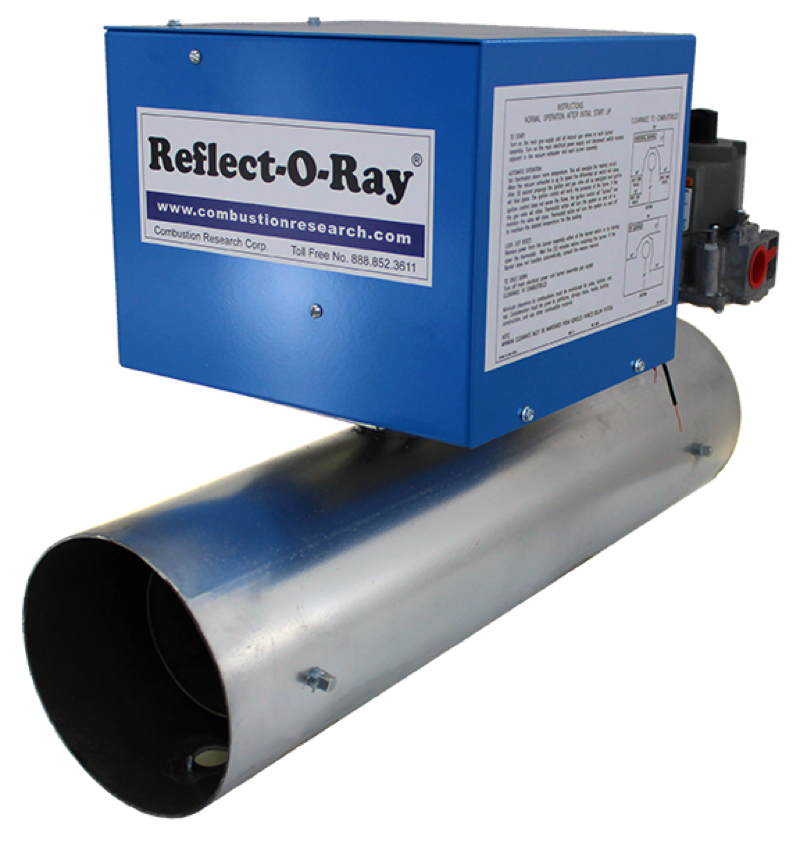 Reflect-O-Ray EDS 6.0 high-bay tube heater — angle view